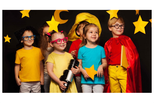 Kids with Glasses and Stars FRAMED